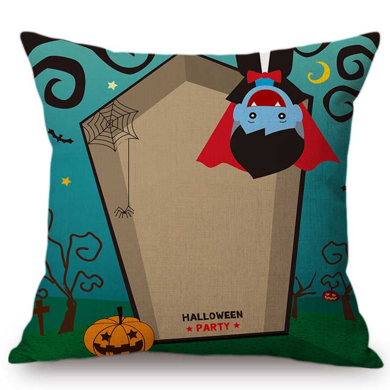 Halloween Decoration Pillow Case Happy Halloween Cartoon Vampire Pumpkin Party Celebration Decorative Sofa Cushion Covers