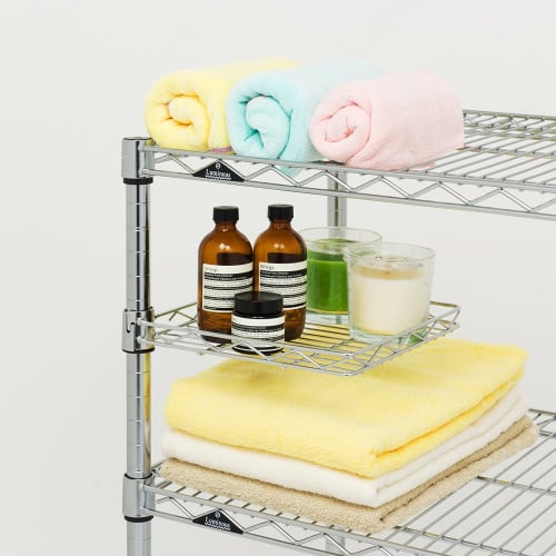 Doshisha Luminous Rack, a Steel Rack Part with a Rotating Table and Adjustable Shelves, Measures 25.5cm Wide X 27.5cm Deep X 4cm High (25AKT-2525), Ha