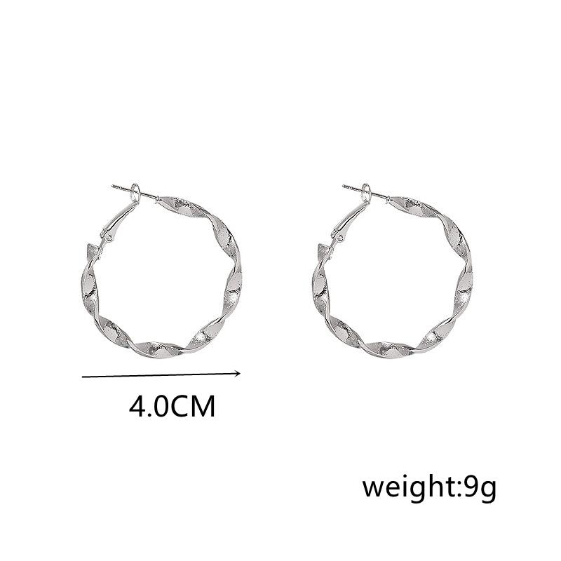 Statement Exaggerated Spiral Wave Hoop Earrings Basic Minimalist Personality Frosted Metalized Huggie Jewelry Women Brincos Christmas Day Girl