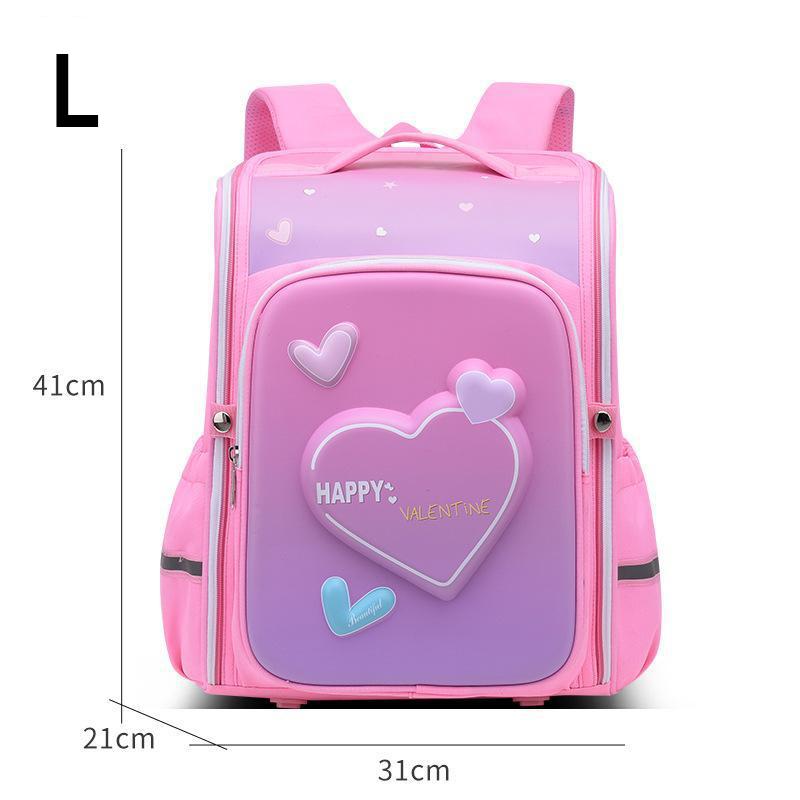 Cute 3D Cartoon School Backpack For Children Gift Elementary School Bags For Girls Waterproof Love Heart Kids Book Bag