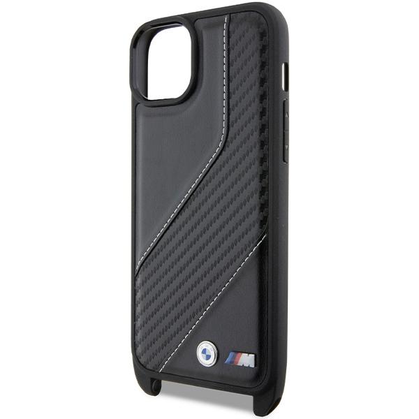 Bmw Bmhcp15S23Pscck Iphone 15 / 14 / 13 Czarny/Black Hardcase M Edition Carbon Stripe & Strap