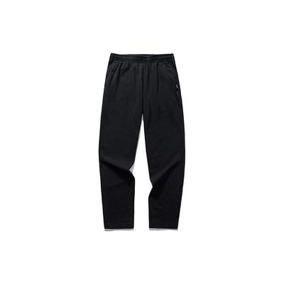 Solid Color Brand Logo Print Drawstring Elastic Waist Sports Pants Men Bottoms Black 152031311-2