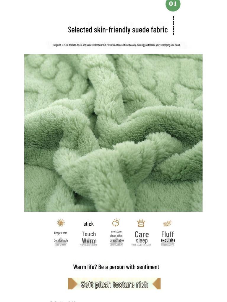 Nordic Solid Color Faux Fur Lambswool Flannel Blanket