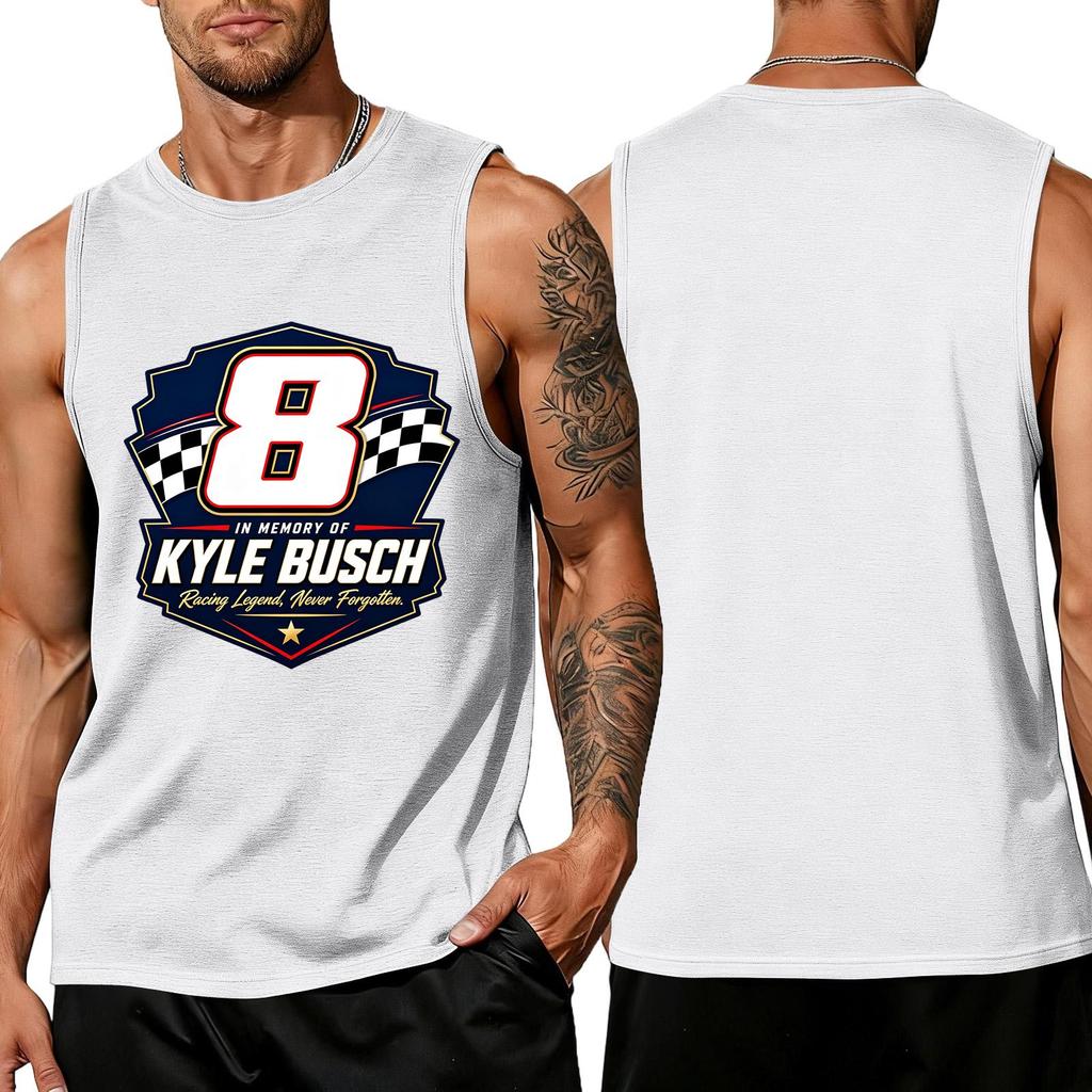 Men Sleeveless Tank Top Racing Graphic Print Muscle Fit Casual Summer Shirt Lightweight Breathable Fabric