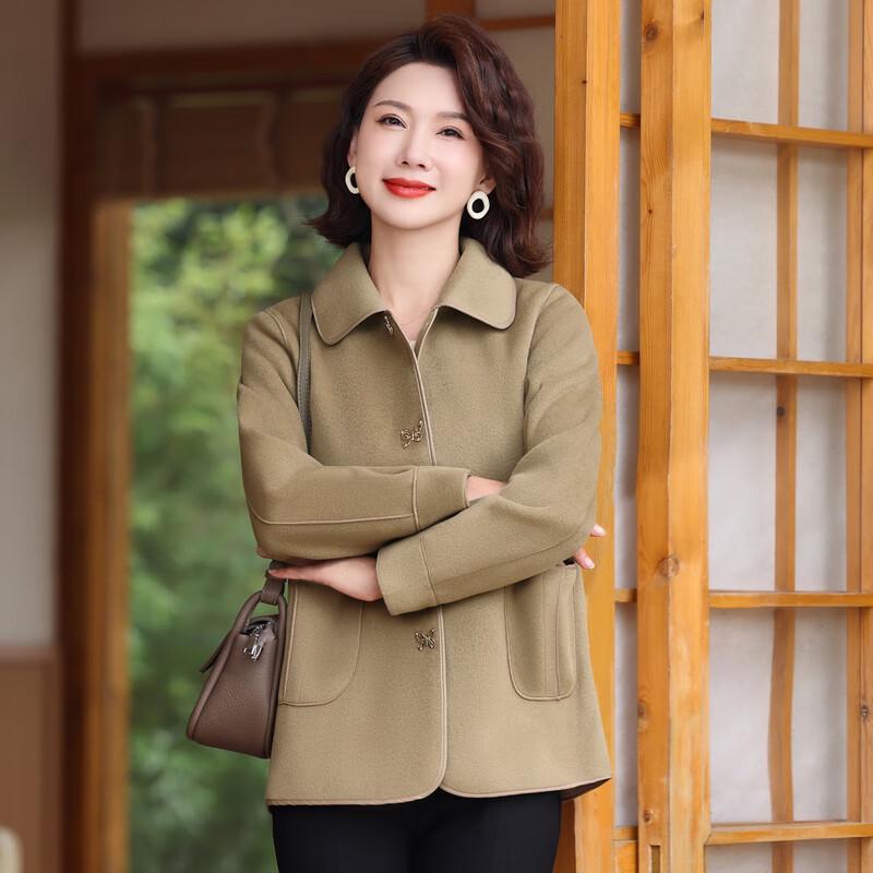 Women's Autumn/Spring Woolen Coat for Middle-Aged