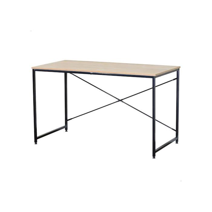 Table de bureau en bois - AKTIVE - 120x60x70 cm - Structure en acier noir - Style industriel - Surface en mélamine