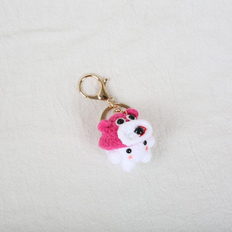 Creative Cute Small Animal Knitting Keychain Pendant Car Bag Decoration Funny Handmade Crochet Doll Ornaments Girls Gifts