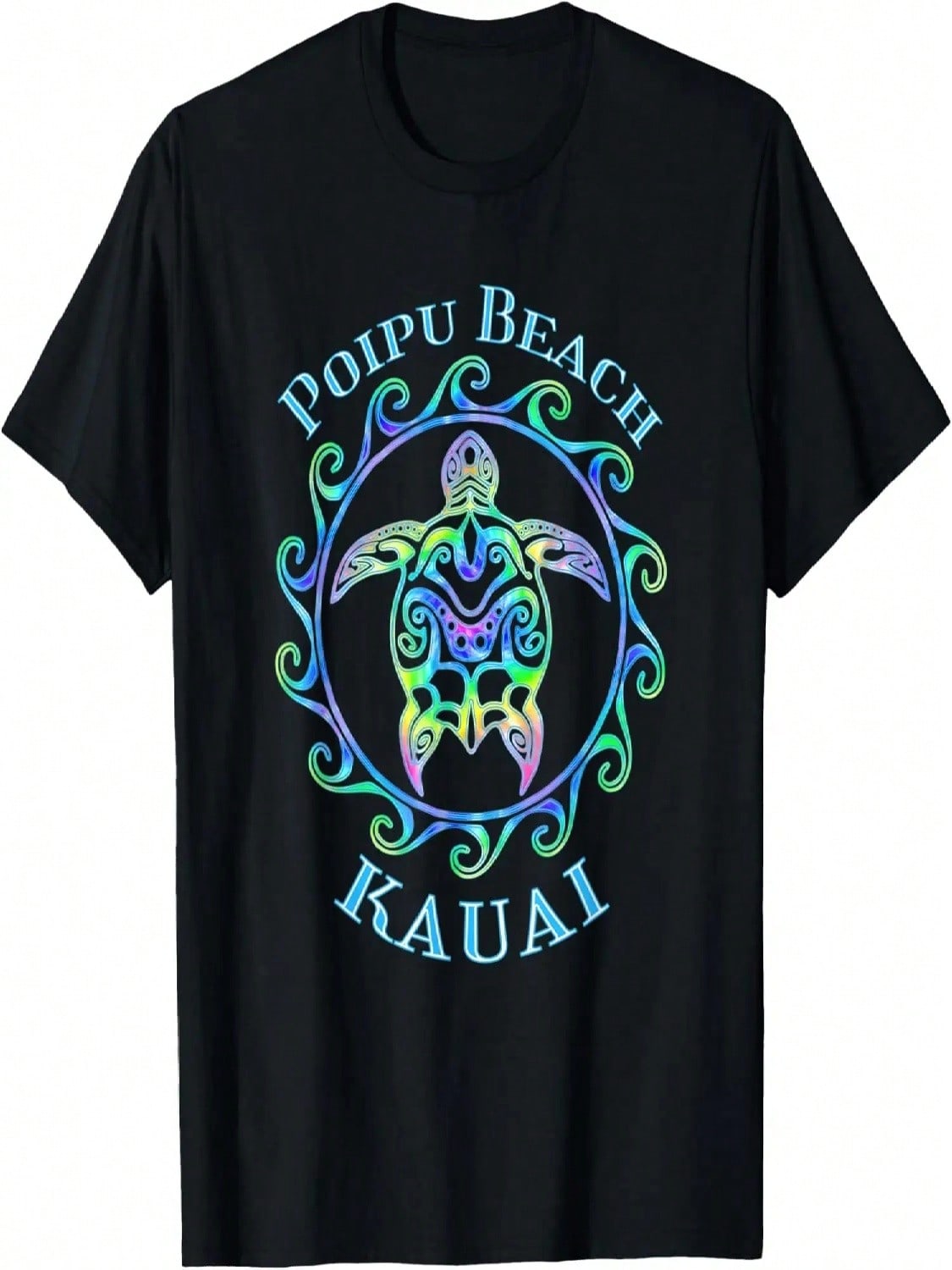Poipu Beach Kauai Hawaii Vacation Colorful Turtle T-Shirt S разноцветный