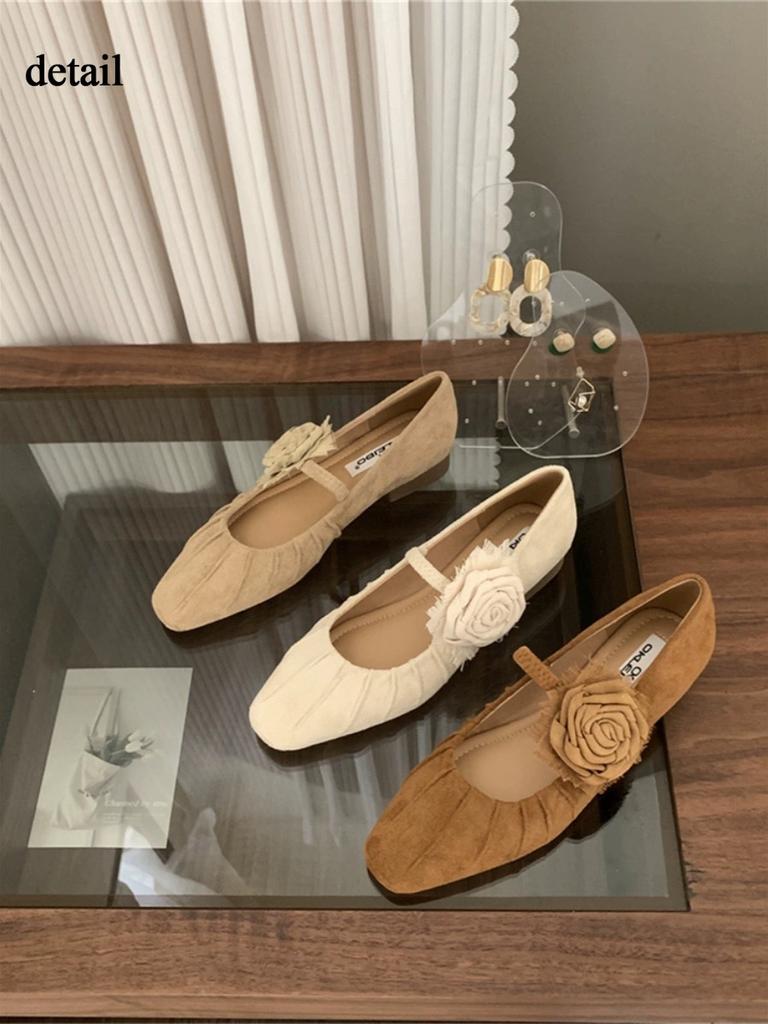 Women's Mary Jane Shoes Casual Dressy Flat Shoes Mary Janes Flats with Ankle Strap for Women Comfort Square Closed Toe Ballet Shoes for Wedding Party