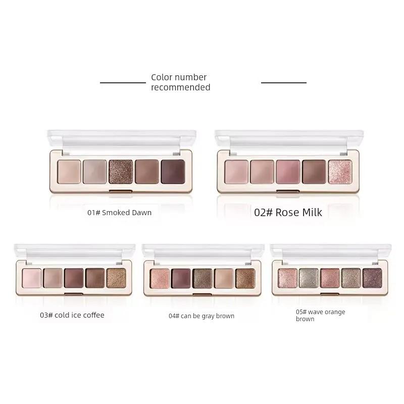 Weini Bear Xiaoxia Mankong Five Colors Eye Shadow Plate Pearlescent Earth Color Contour Compact Brightening Matte Earth Tone Young Adult