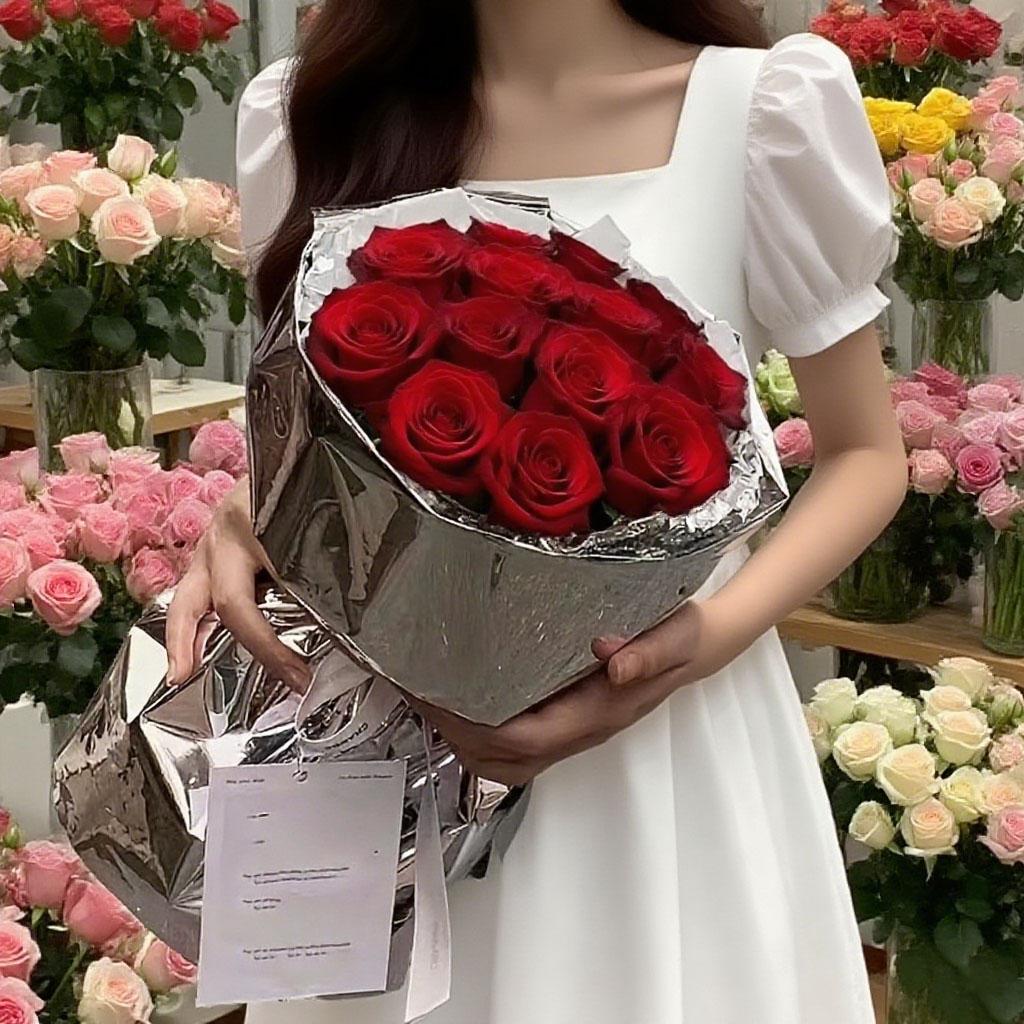 10Pcs Waterproof Bouquet Wrapping Paper Gift Wrapping Paper Gold And Silver Dot Flower Wrapping Paper Flower Bouquet Supplies