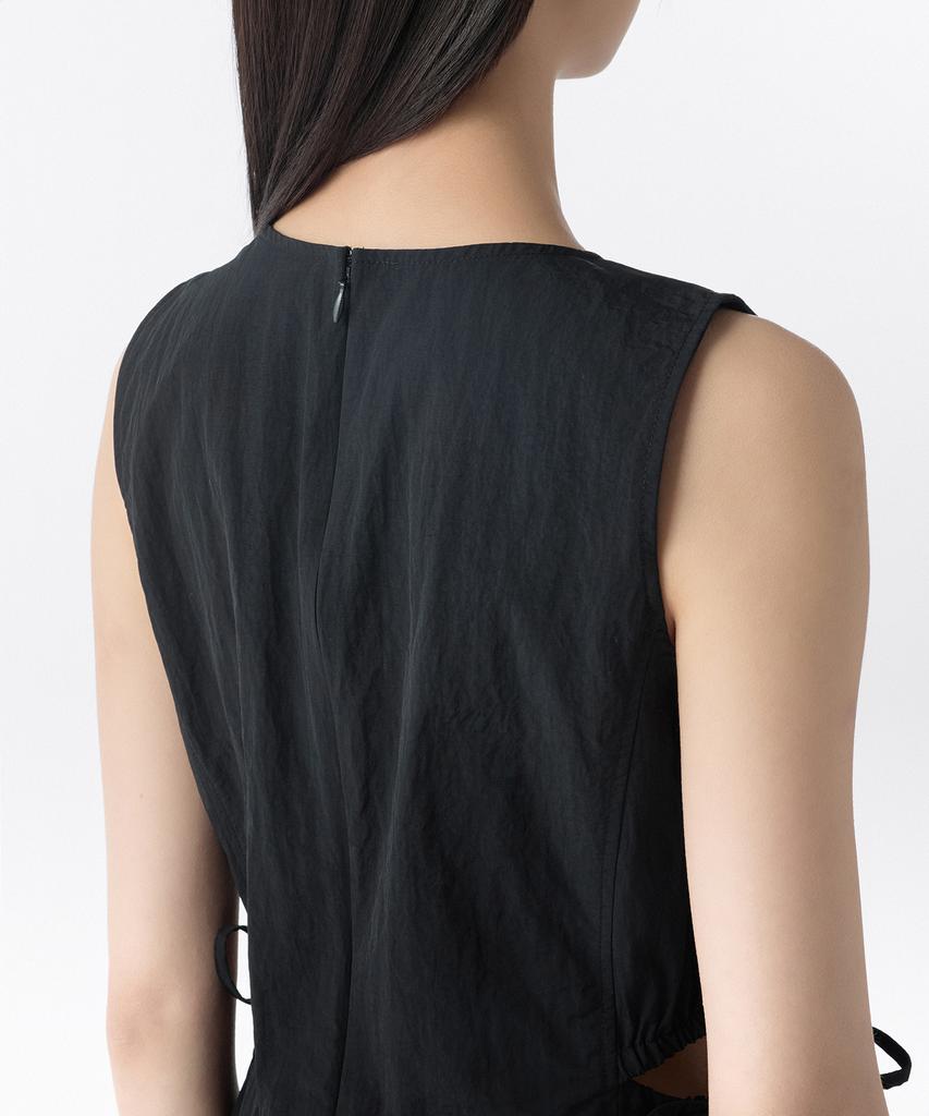 Musinsa Standard Woman Women'S Nylon Cutout Long Dress [Black]