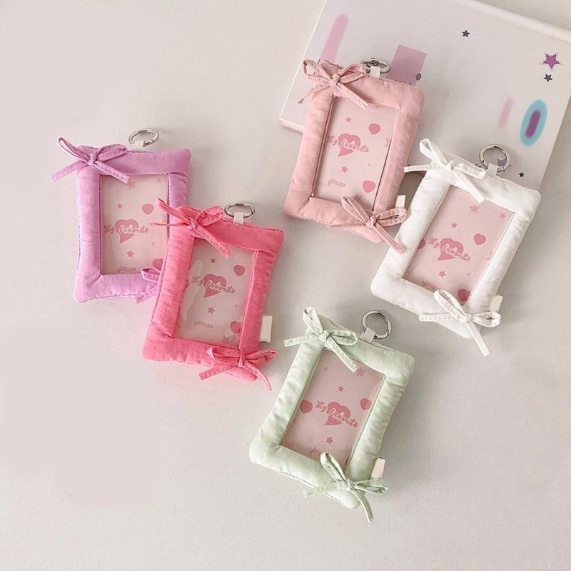 Photocard Holder Korean Popular Photo Card Holder with Keychain ID Cards Holder Pendant Keychain Student Card Sleeves