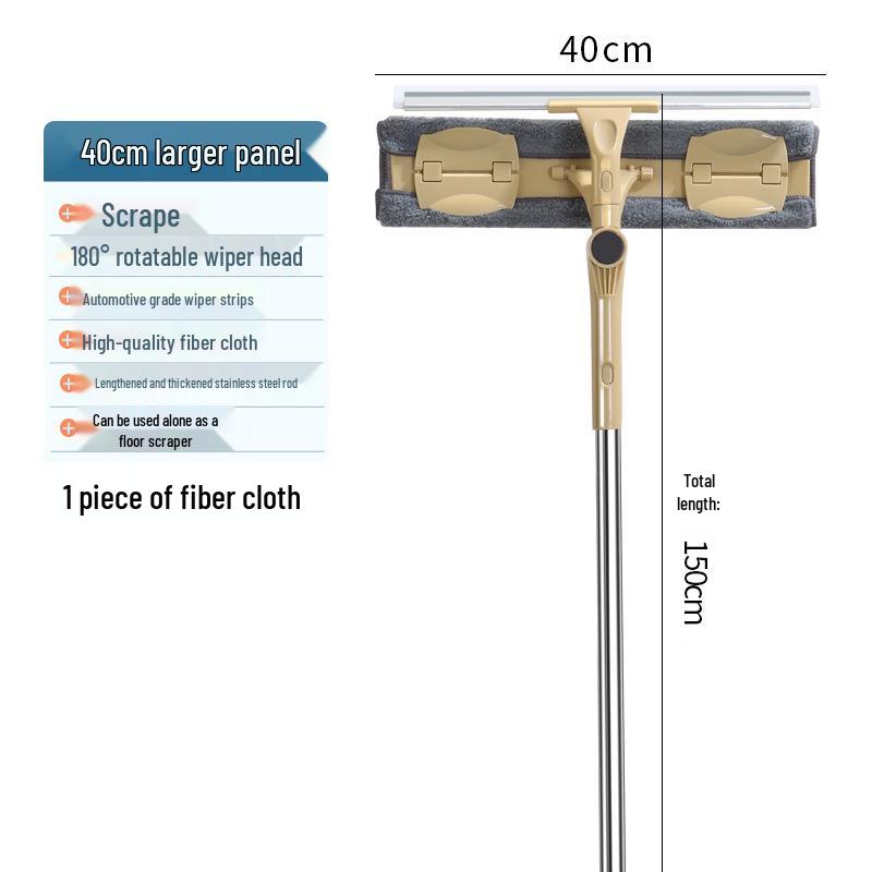 Žinylková oboustranná stěrka na okna s vysokým dosahem s prodlouženou tyčí