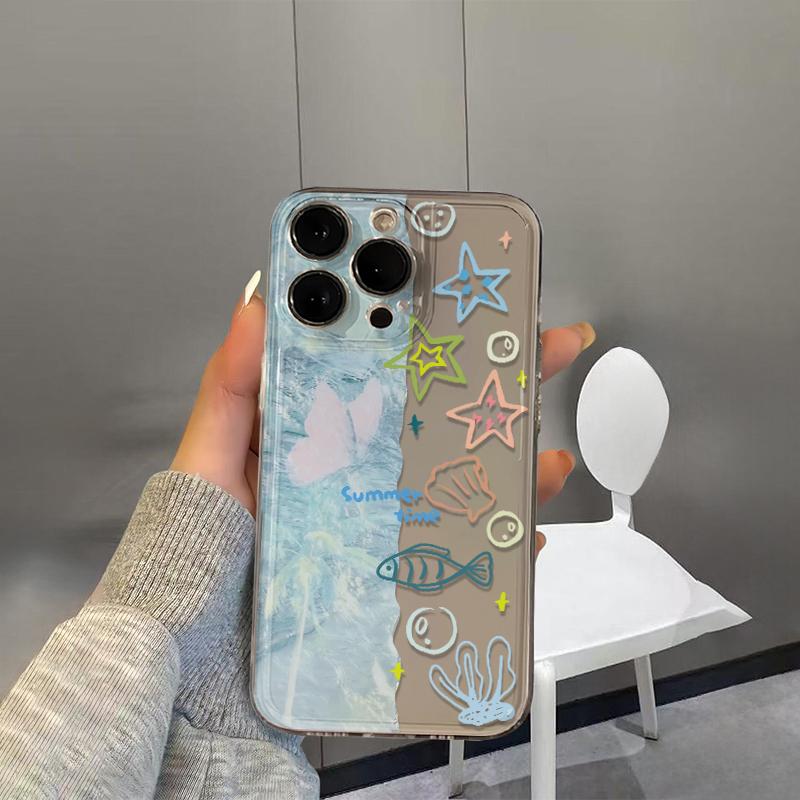 Marine Life Phone Case For IPhone 17 16 15 14 Plus 13 12 11 Pro MAX 16E 17E 17Air Phone Cover Soft Coque Funda