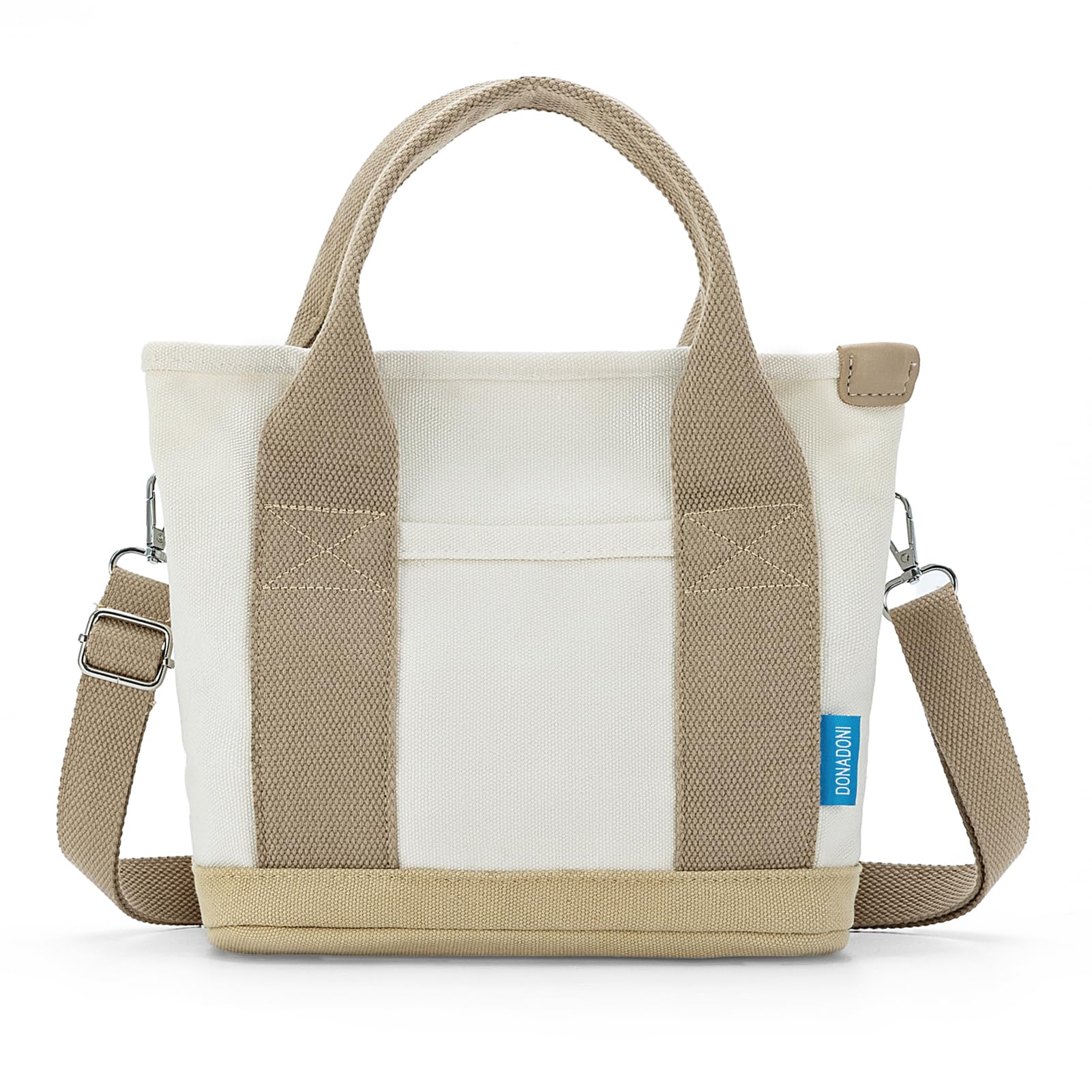

[Sitengle] Women s Canvas Tote Bag, Shoulder Bag, 2-Way Crossbody Bag with Dividers, Mini Tote, Small Diaper Bag, Lunch Bag, Handbag, Simple, Solid