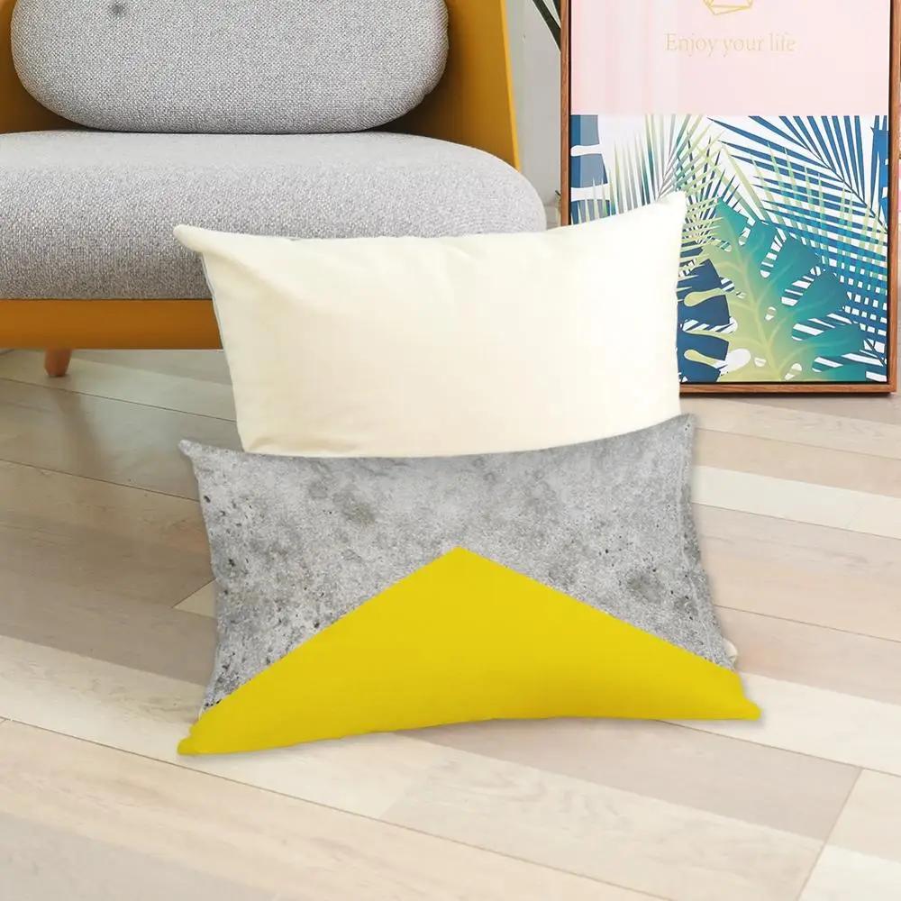 Rectangular Yellow Pillowcase Sofa Car Seat Cushion Cover Home Textile Simple Fashion Geometric