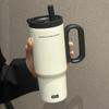 720ML Stainless Steel Thermos Cup with Straw & Handle Ice Coffee Drink Vacuum Insulated Cup Car Travel Outdoor Water Bottle