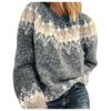 Fashion Women  Long Sleeve Leoaprd Print Patchwork Knitted Warm Sweater