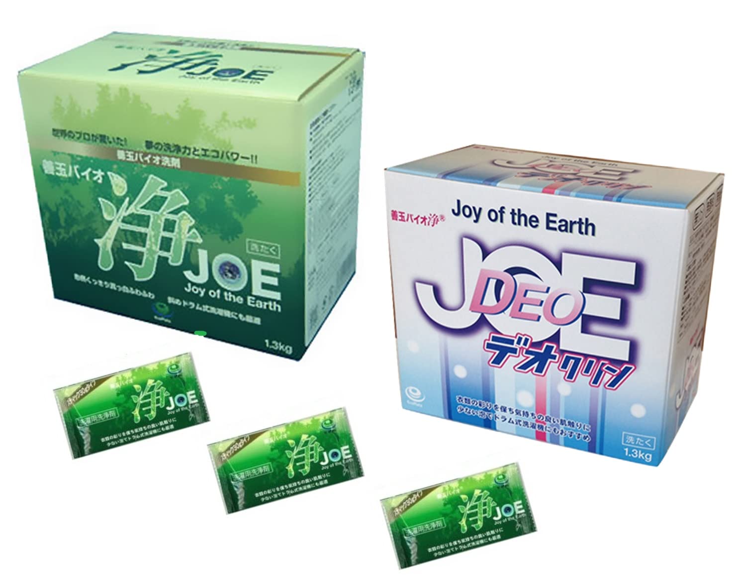 

Набор из 1 коробки Deocrin 1 коробки JOE 3 пакетов стирального порошка Mini JO от Ecoplatz 1,3 кг + 1,3 кг +