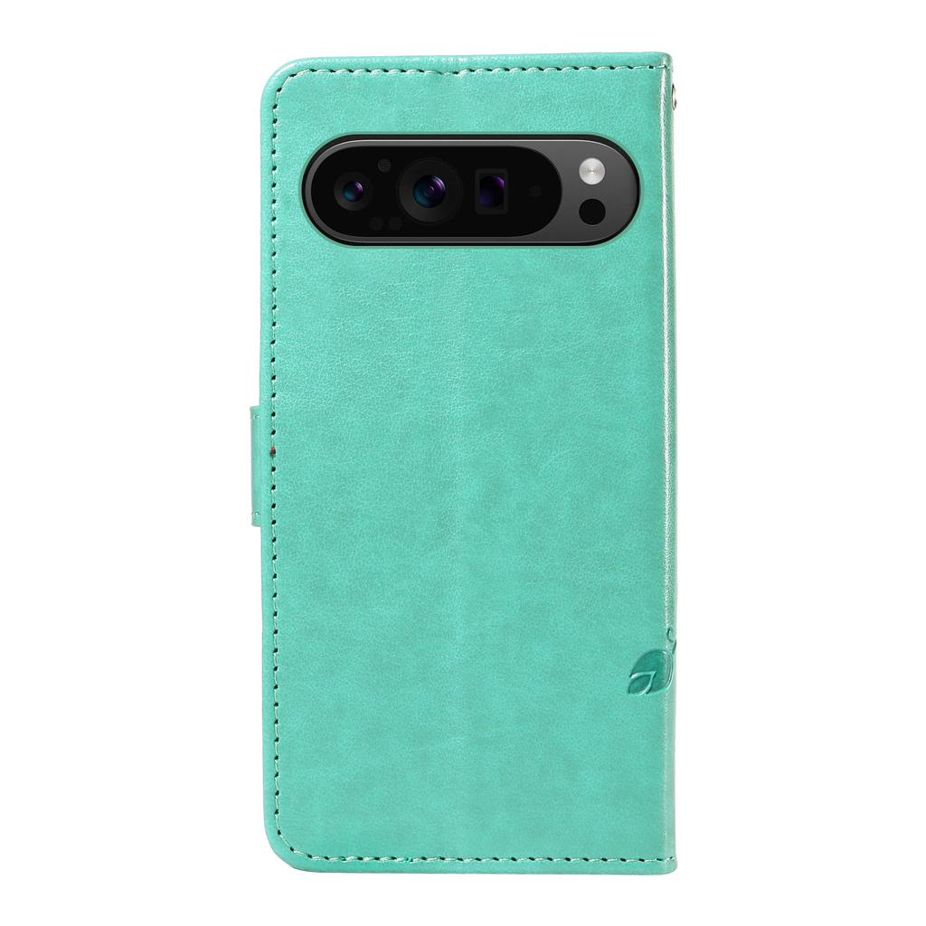 For Google Pixel 9 Pro XL/Google Pixel 10 Pro XL PU Leather Cases Flower Pattern Wallet Stand Phone Cover with Strap