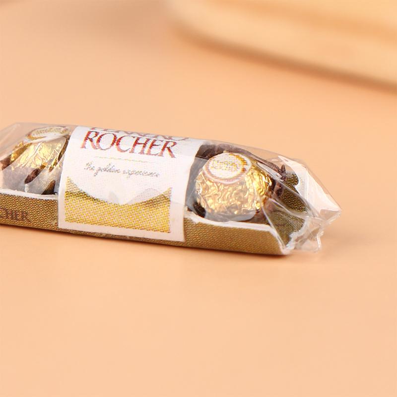 1Pcs Dollhouse Simulation Mini Chocolate Dollhouse Food Decoration Toy Dolls House Accessories Pretend Play Toys