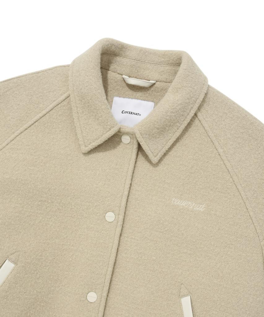 Covernat Woman Varsity Jacket Beige