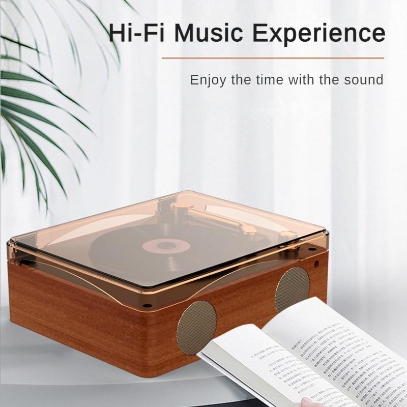 205*166*68mm All-in-one Multi Record Compatible Rechargeable Phonograph Portable High Fidelity Audio Quality Speaker Retro Multifunctional CD Player