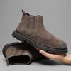 Mode 2024 Märke Mocka Läder Herr Chelsea Boots Designer Italien Klänningsstövlar Herr Mode Casual Varma Plysch Business Ankelstövlar