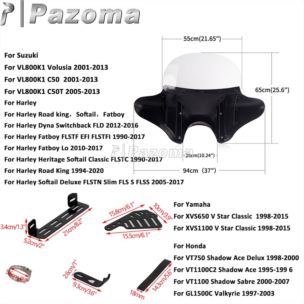 ABS Plastic Batwing Front Fairing Universal Motorcycle For Harley Road King Softail Suzuki VL800K1 Honda VT750 VT1100 Shadow