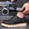 Outdoor Height Increasing Shoes Men Low-top Retro Casual Shoes British Style Work Boots Low-top White Sole Leather Shoes Sneaker