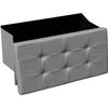 Banquette coffre pliable gris - STEVEN - 2 places - L.76 x l.38 x H.38 cm