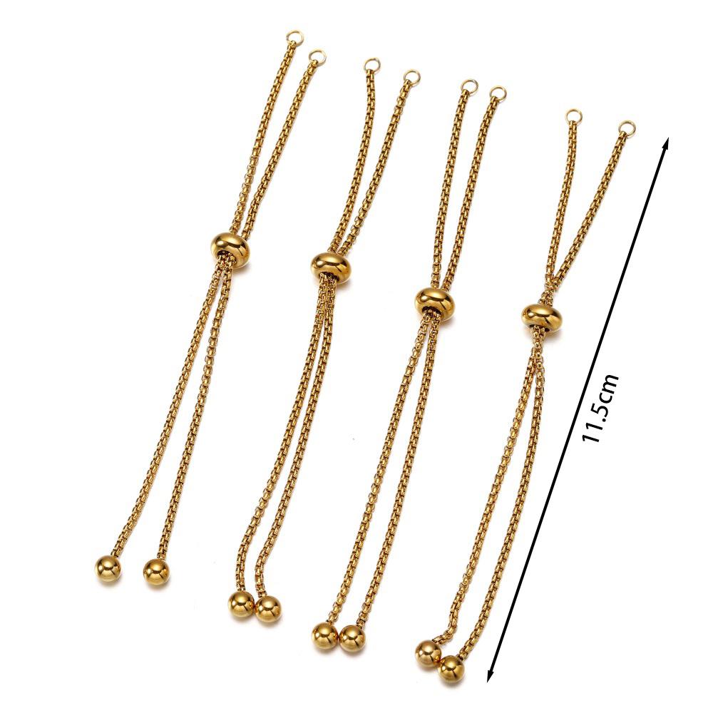 3/4pcs Stainless Steel Adjustable Slider Chain for Jewelry Making DIY Loops Connector Pendants Bracelets Chain Material Findings