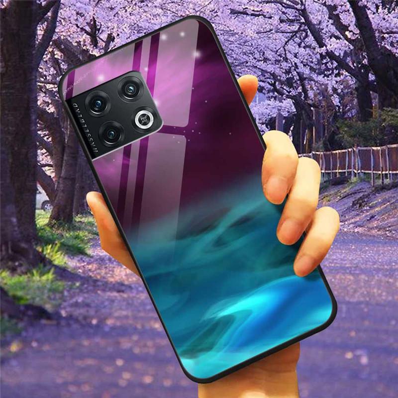 Für OnePlus 10 Pro 5G Hülle 6,7'' Gehärtetes Glas Sternenmarmor Harte Rückseite für One Plus 10Pro Funda Capa Oneplus10pro Coque