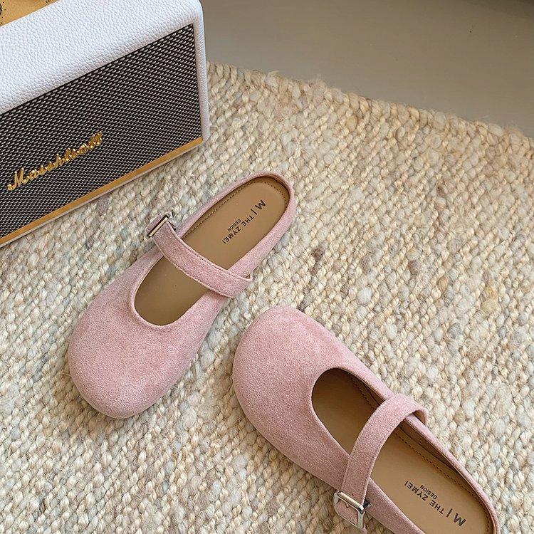 

Мэри Джейн сумка голова тапочки женские летние полусабо 2025 фея ветер мягкая плоская подошва одна педаль мюли обувь прилив 40