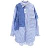 Unused VAST222 19ss Made In Japan Stripe Long Sleeve Shirt 2 Blue Men's Used