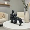 "Man with Dog" Figurine - Table Decoration Representing Friendship And Emotion (15.5 X 4.3