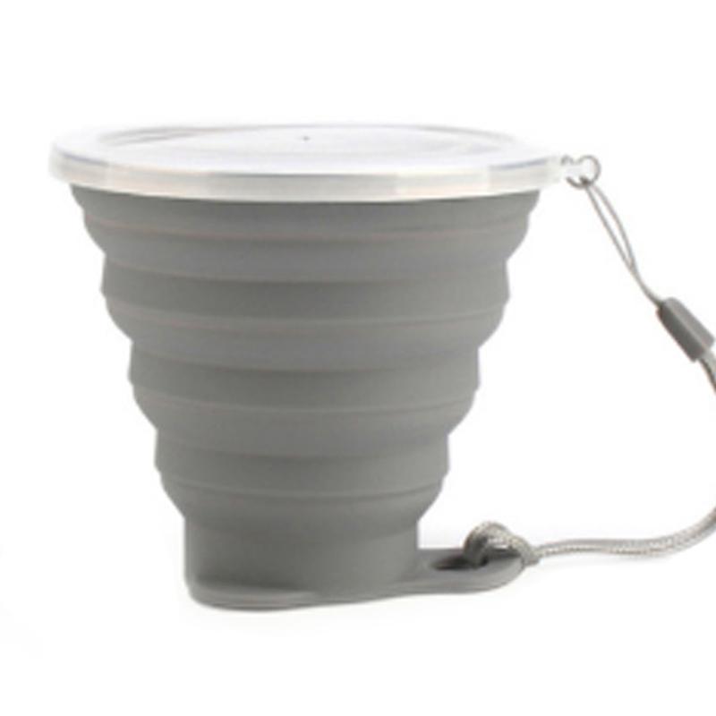 270ML Travel Cup Stainless Steel Silicone Retractable Folding Cups Telescopic Collapsible Coffee Cups Outdoor Sport Water Cup