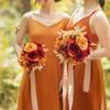 1PCS Boho Terracotta Bouquets Room Decor DIY Silk Artificial Flower Bridal Bouquet for Rustic Wedding Home Floral Centerpieces