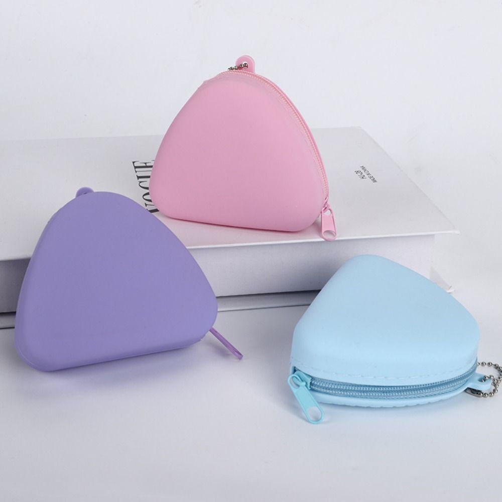 Candy Color Silicone Coin Holder Zipper Closure Earphone Bag Fashion Mini Coin Purse Portable Use