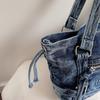 Large Capacity Commuter Tote Bag Women's Denim Shoulder Crossbody Bag