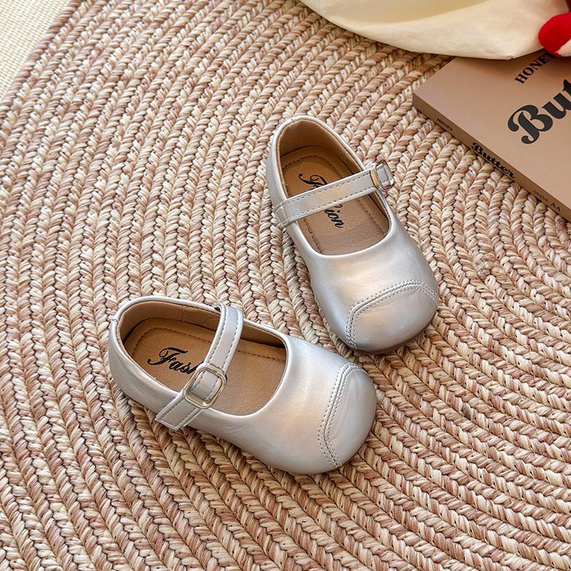 

Children Leather Shoes for Girls Autumn New Fashion Korean Style Soft Bottom Anti-slippery Versatile Princess Dress Shoes 24