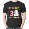 It's My 3rd Birthday Girl 3 Year Old Ragdoll Cat Long Sleeve T-Shirt Sweatshirt Hoodie Tanktop for Men Women Kids Black