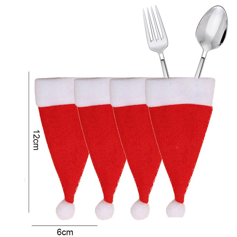 8/1Pcs Christmas Cutlery Holder Knife Fork Covers Snowflake Xmas Tree Pocket Cutlery Bag New Year Party Dinner Table Decorations