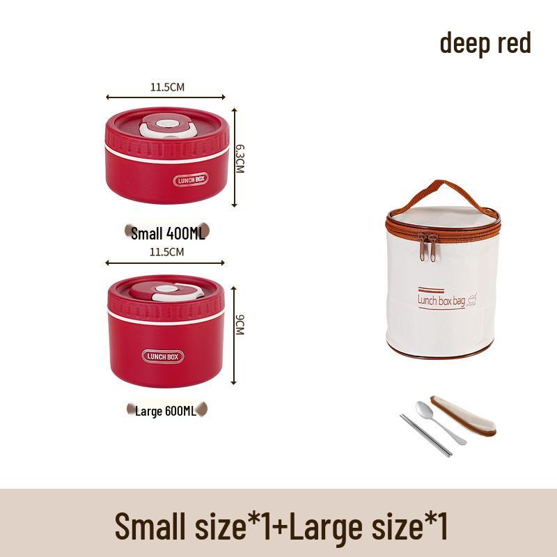 Round Multi-layer Stainless Steel Insulated Bento Box with Lid - Microwaveable Lunch Container for Office and Students.