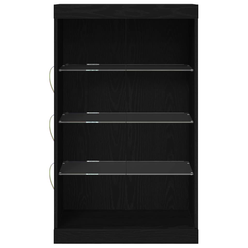 LED Sideboard Black Oak Effect 60.5 X 37 X 100 Cm