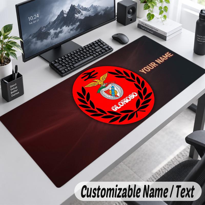 Custom Name Text Mouse Pad Benfica FC Personalized Desk Pad For Work And Gaming