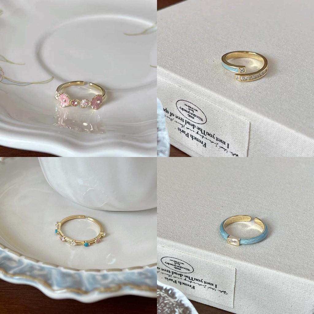 Unique Enamel Blue Mother Of Pearl Ring For Women Fashionable And Elegant Accessory
