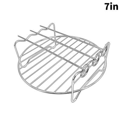 Baking Tray Skewers Air Fryer Stainless Steel Holder Bbq Rack Double Layer Grill Baking Tray Replacement Barbecue Kitchen Tools