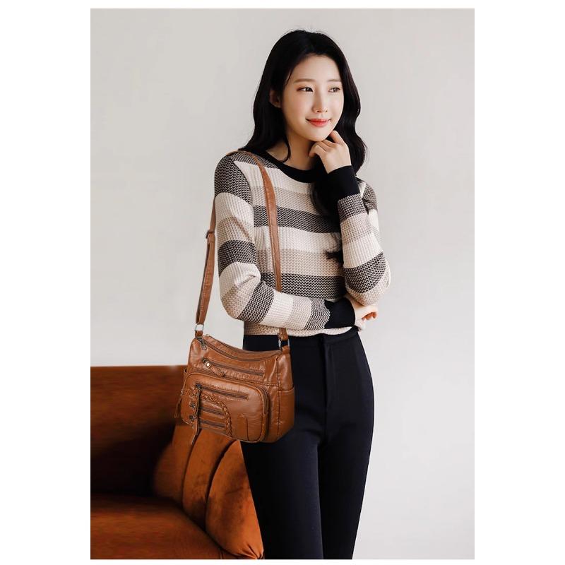 Knitted Multi Compartment Large Capacity Shoulder Bag